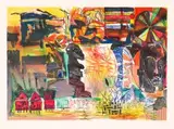 Nhlanhla Xaba, Talk to Me, colour lithograph