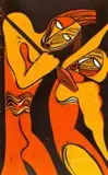 Cecil Skotnes, Shaka, The Young Warrior, colour woodcut