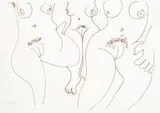 Walter Battiss, Three Female Nudes, photolithograph