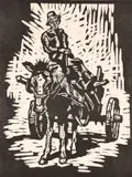 Gregoire Boonzaier, Donkey Cart, linocut