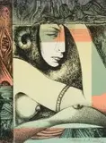 Armando Baldinelli, Portrait and Breasts, colour lithograph