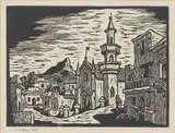 Gregoire Boonzaier, Bo Kaap, Mosque, linocut