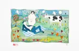 Pieter van der Westhuizen, Picnic Time, hand coloured etching
