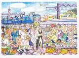Thomas Motswai, Traveling for Pleasure, colour lithograph
