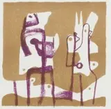 Henry Moore, Two Upright Motives, colour lithograph