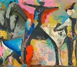 Il Grande Teatro delle Maschere by Marino Marini, colour lithograph, sold Nov 2017