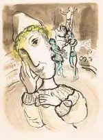 Marc Chagall, The Circus with the Yellow Clown, colour lithograph