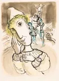 The Circus with the Yellow Clown by Marc Chagall, colour lithograph, sold Nov 2017