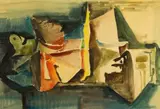 Cecil Skotnes, Abstract Landscape, watercolour on paper