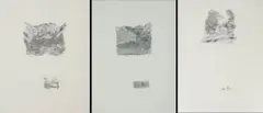 Bowen Boshier, Landscapes, three, pencil on paper