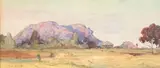 Landscape with Koppie by Walter Battiss, watercolour on paper laid down on board, sold Nov 2017