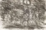 David Koloane, Moonlight with Dogs, etching