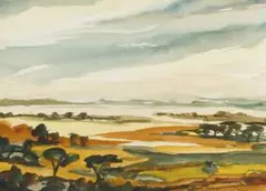Stefan Ampenberger, Free State Landscape, watercolour on paper