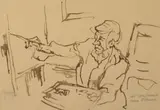 Gregoire Boonzaier, Alexander Rose-Innes, bistre on paper
