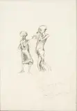 Two Figures by Zwelidumile Geelboi Mgxaji Mslaba 'Dumile' Feni, ballpoint pen on paper, sold Nov 2017