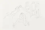 Sunworshippers by Walter Battiss, pencil on paper, sold Nov 2017