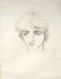 Carl Büchner, Portrait of a Boy, charcoal