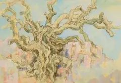 Gnarled Tree by Gregoire Boonzaier, pastel and watercolour on paper, sold Nov 2017
