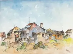 Conrad Theys, Dwellings, watercolour
