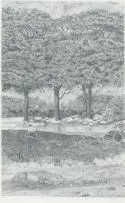 Bowen Boshier, Dreaming of the hinterland 1, pencil on paper, in artist's carved frame