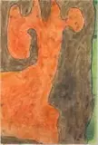 Wopko Jensma, Abstract with Orange and Brown, mixed media on paper