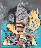 FRCTIR (ASSORTED BYSTANDER # FOUR) by Asha Zero, 2009, acrylic on panel, offered Nov 2017