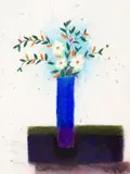 Flowers in a Blue Vase by Pieter van der Westhuizen, pastel on paper, offered Nov 2017