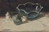 Still Life with Bowl, Glass and Flowers by Adriaan Boshoff, oil on board, offered Nov 2017