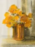 Mel Brigg, Flowers in a Brass Vase
