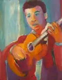 Kenneth Baker, The Guitarist, oil on canvas