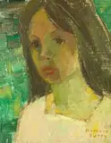 Barbara Grace Burry, Portrait of a Girl, oil on canvas laid down on board