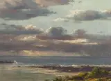 Seascape by Otto Klar, oil on board, sold Nov 2017