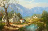 Farmhouses and Trees in a Landscape by Gabriel de Jongh, oil on canvas, offered Nov 2017