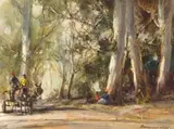 Christiaan Nice, Donkey Cart Among Trees