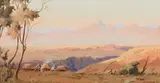 Willem Hermanus Coetzer, Huts in an Extensive Landscape with Trees