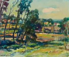 Bolandse landskap by Herbert Coetzee, oil on canvas laid down on board, sold Nov 2017