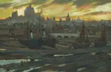 Sydney Carter, Harbour Scene, oil on canvas