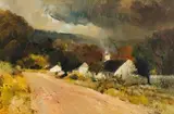 Cottages alongside Road by Errol Boyley, oil on board, offered Nov 2017