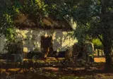Cottage in the Shade by Tinus de Jongh, oil on canvas, sold Nov 2017