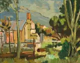 Stefan Ampenberger, Buildings Against Mountain Background