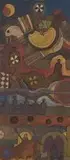 Lucky Sibiya, Balance of Life, carved, painted and incised wood panel