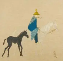 Ernest Ullmann, Horse Rider with Pipe, tapestry