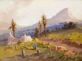 Allerley Glossop, Old Malay Cemetry (sic), Signal Hill, oil on board