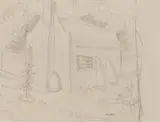 Alexis Preller, Ygdrasil, pencil on paper