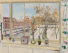 Enslin Du Plessis, View from Window: Mecklenburgh Square, London, oil on board