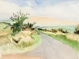 Maud Sumner, Road through the Countryside, watercolour and ink on paper