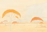 Springbok Vlakte by Jacobus Hendrik Pierneef, coloured pencil and watercolour on paper, sold Nov 2017