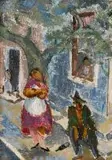 Cecil Higgs, Dorp Street, Stellenbosch, oil on canvas