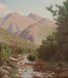 Near the Source of the Vette River, Riversdale by Jan Ernst Abraham Volschenk, oil on canvas, sold Nov 2017