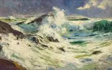 Crashing Waves by Adriaan Boshoff, oil on board, sold Nov 2017